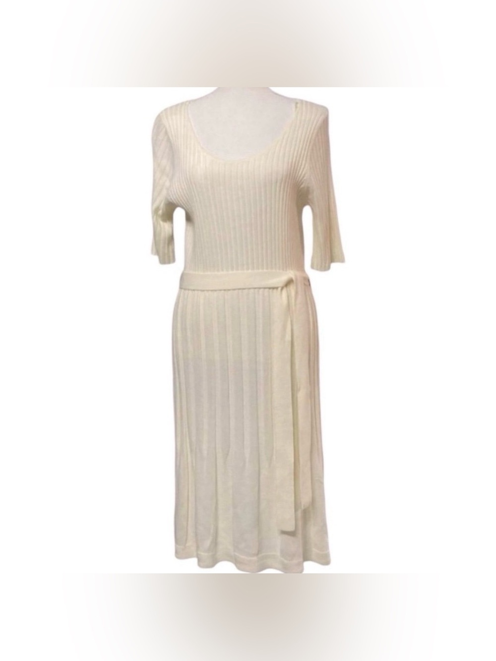 R & K Originals Winter White Knit Midi Dress Women’s L PRICE FIRM